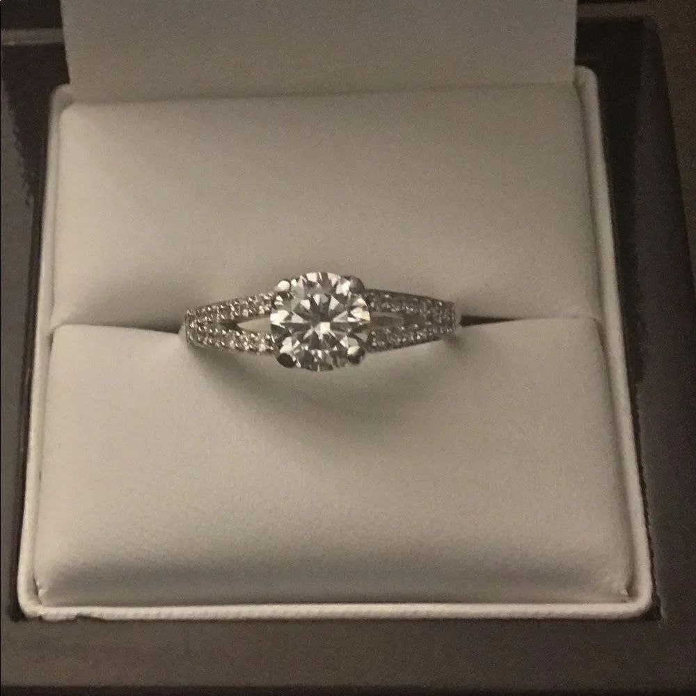 3 Ct. Round Solitaire Diamonelle Split Band Ring